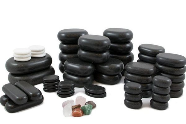 Set 64 piedras de basalto para masaje S013